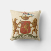 グリフィンとライオンを備えた堂々とした紋章 クッション (正面)