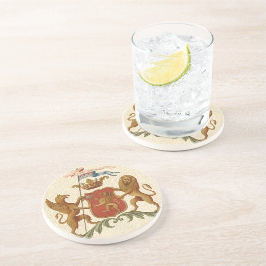 グリフィンとライオンを備えた堂々とした紋章 コースター (側面)