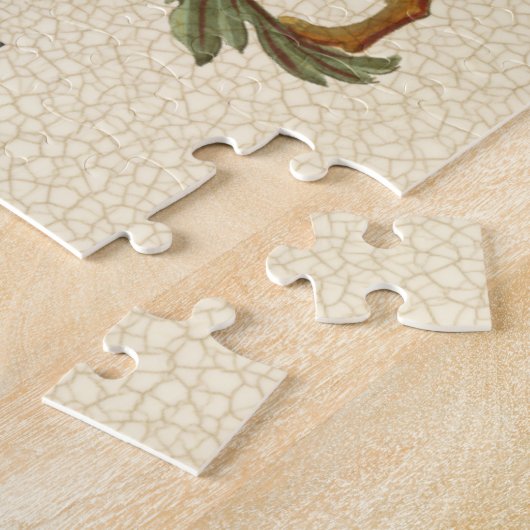 グリフィンとライオンを備えた堂々とした紋章 ジグソーパズル (側面)