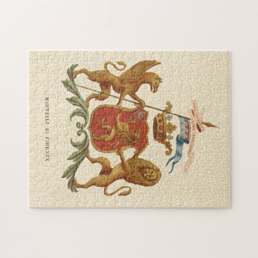 グリフィンとライオンを備えた堂々とした紋章 ジグソーパズル (横)