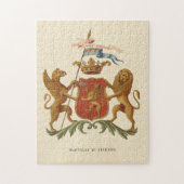 グリフィンとライオンを備えた堂々とした紋章 ジグソーパズル (縦)