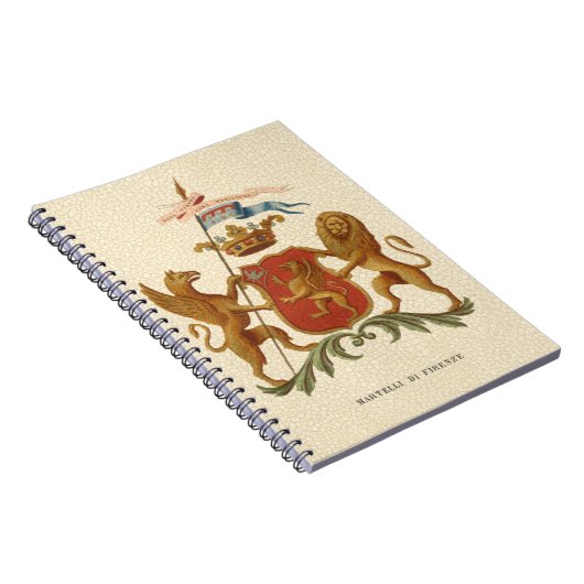 グリフィンとライオンを備えた堂々とした紋章 ノートブック (右側)