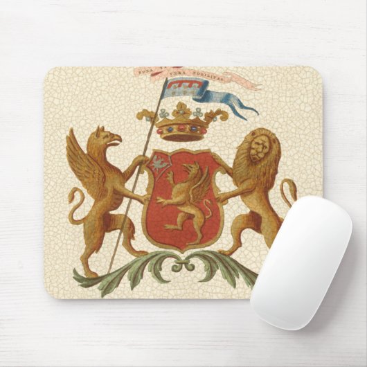 グリフィンとライオンを備えた堂々とした紋章 マウスパッド (マウス)