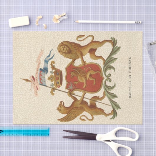 グリフィンとライオンを備えた堂々とした紋章 薄葉紙 (クラフト)