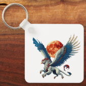 グリフィンと月 キーホルダー (正面)