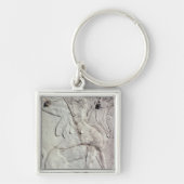 グリフィンの切り分けられたレリーフ、浮き彫りの葬儀の壷 キーホルダー (正面)