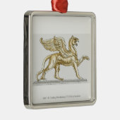 グリフィンの彫像のイラストレーション メタルオーナメント (右)