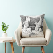 グリフィンの彫刻 モノクロ 鉛筆アート クッション (椅子)