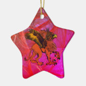 グリフィンの星のオーナメント#1 セラミックオーナメント (左)