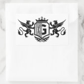 グリフィンは盾に「G」と書いてあった 長方形シール (バッグ)