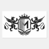 グリフィンは「M」という文字で盾を囲んでいた 長方形シール (正面)