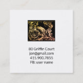 グリフィンまたはグリフィン神話の生き物 スクエア名刺 (裏面)