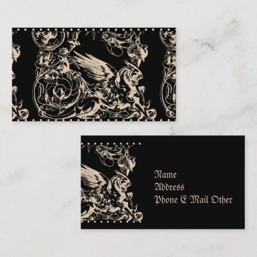 グリフィンまたはグリフィン神話上の生物 名刺 (正面/裏面)