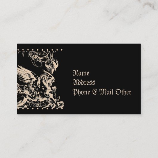 グリフィンまたはグリフィン神話上の生物 名刺 (裏面)