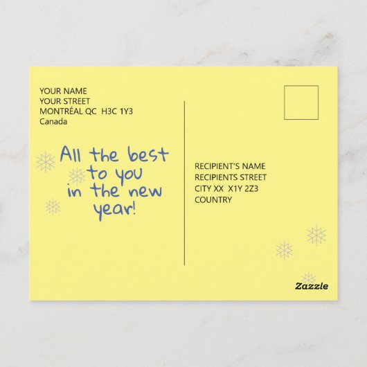 グリフィンタウンのはがきからメリークリスマス ポストカード (裏面)