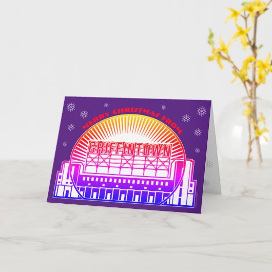 グリフィンタウンのクリスマス　折りたたみ式グリーティングカード カード (黄色い花)