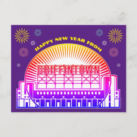 グリフィンタウンはがき新年おめでとう ポストカード (正面)