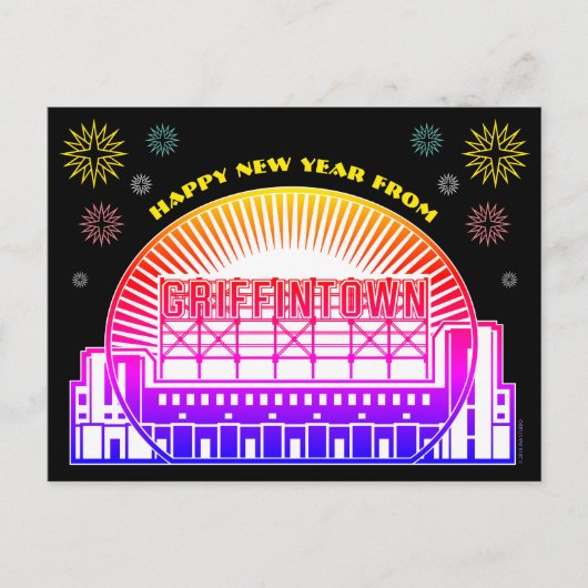 グリフィンタウンはがき新年おめでとう ポストカード (正面)