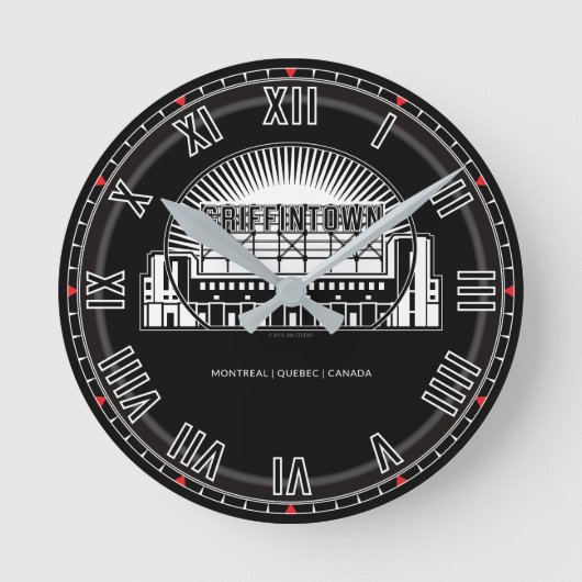 グリフィンタウンランドマーク ラウンド壁時計 (正面)