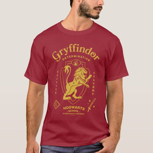 グリフィンドール™ 決意 勇気 勇胆 エンブレム Tシャツ (正面)
