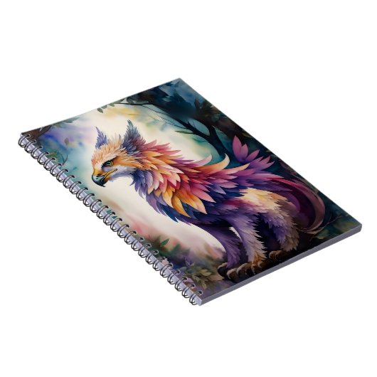 グリフィン夜数々のの森の色の水色 ノートブック (右側)