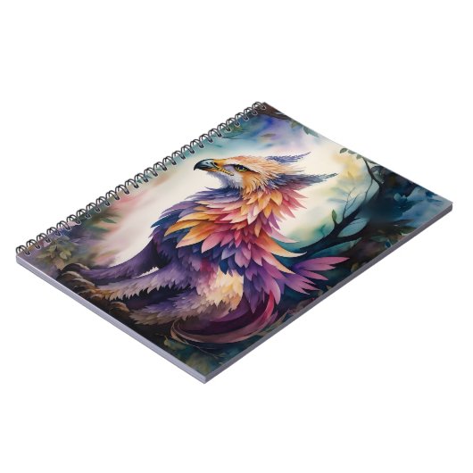 グリフィン夜数々のの森の色の水色 ノートブック (左側)