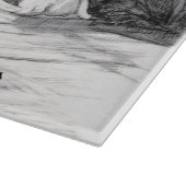 グリフィン彫刻モノクロ鉛筆アート カッティングボード (角)