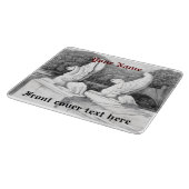 グリフィン彫刻モノクロ鉛筆アート カッティングボード (角)