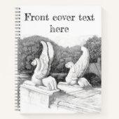 グリフィン彫刻モノクロ鉛筆アート ノートブック (正面)