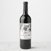 グリフィン彫刻モノクロ鉛筆アート ワインラベル (正面)