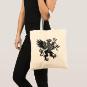 グリフィン – 白黒 トートバッグ (正面(商品))
