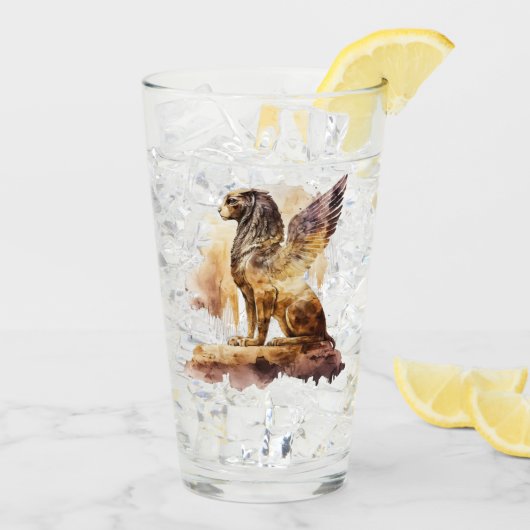 グリフェングリフィンファンタジー神話の生き物 タンブラーグラス (アイス裏面)