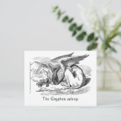 グリフォンがねむっています。不思議の国のアリス ポストカード (スタンド正面)