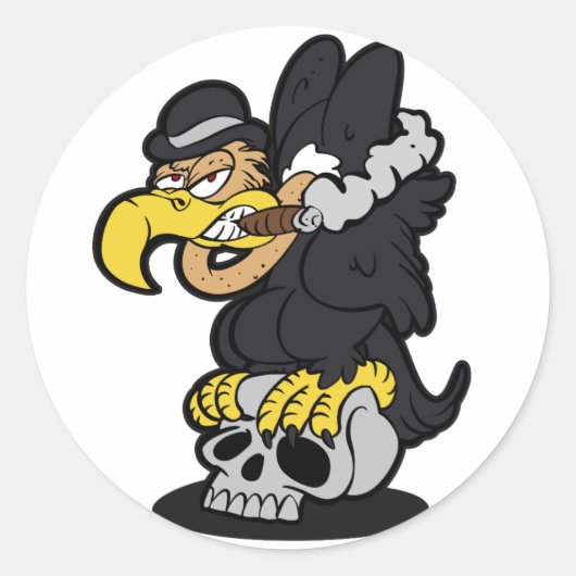 グリフォンのハゲワシの漫画 |背景色の選択 ラウンドシール (正面)