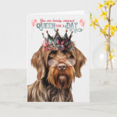 グリフォン女王を指してデイおもしろい誕生日 カード (黄色い花)