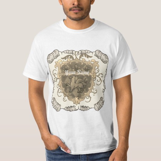 グリフォン家の紋章 姓 Tシャツ (正面)