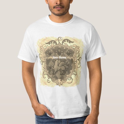 グリフォン シールド 姓 Tシャツ (正面)