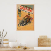 グリフォン ビンテージ 自転車 ポスター 印刷 (キッチン)