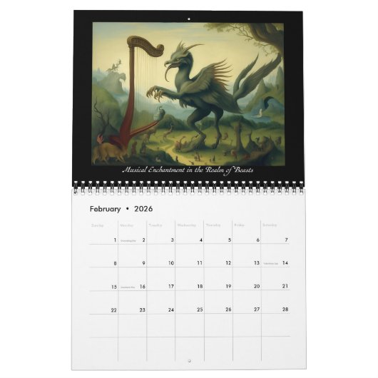 グリフ芸術的ィンのオデッセイ第1巻 カレンダー (2月 2026)