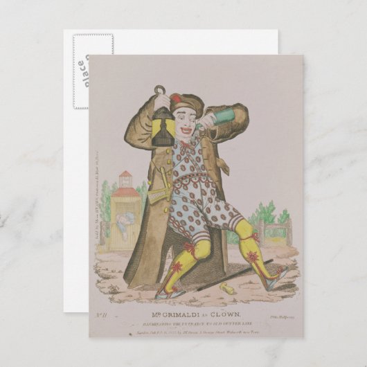 グリマルディ氏はピエロで、 ポストカード (正面/裏面)