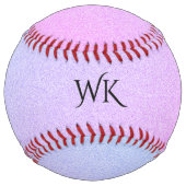 グリマーのモノグラムと名前グラデーション ソフトボール (正面)