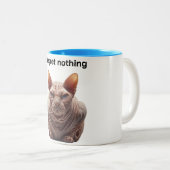 グリムなスフィンクス猫のコーヒーマグ ツートーンマグカップ (正面右)