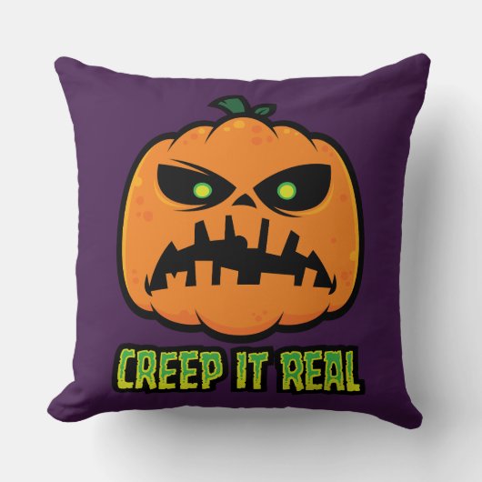 グリムなハロウィンパンプキン Creep It Real クッション (正面)