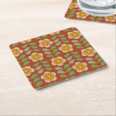 グリムグレイド - モダン フラワーペーパーコースター スクエアペーパーコースター (アングル)