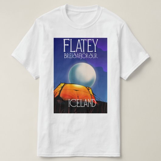 グリムジーアイスランド旅行ポスター Tシャツ (デザイン正面)