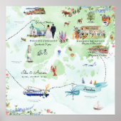 グリムズンドスウェーデンウェディングマップ ポスター (正面)