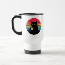 グリムピーキャット コーヒーマグ - 面白いレトロヴィンテージの朝 トラベルマグ