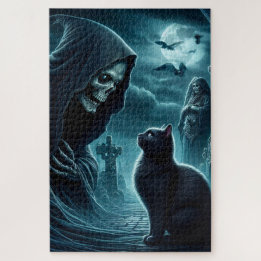 グリムリーパーとブラックキャットハロウィーン ジグソーパズル