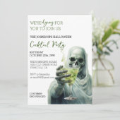 グリムリーパーカクテルハローウィンパーティウォーター色 招待状 (スタンド正面)