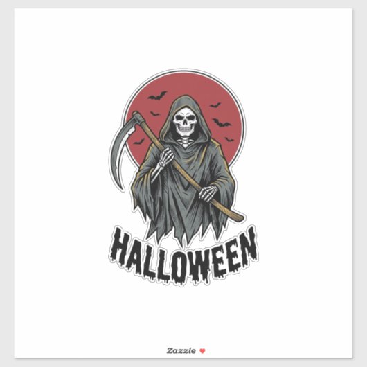 グリムリーパー ハロウィン ビンテージ 彫刻 アート_1 シール (シート)